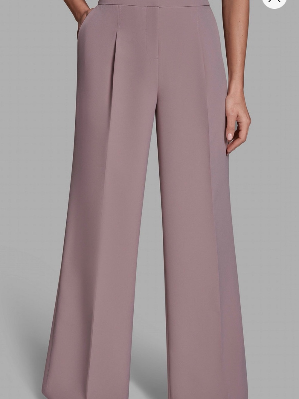 NWT-BCBG Wide-Leg High-Rise Pants in Dusty pink